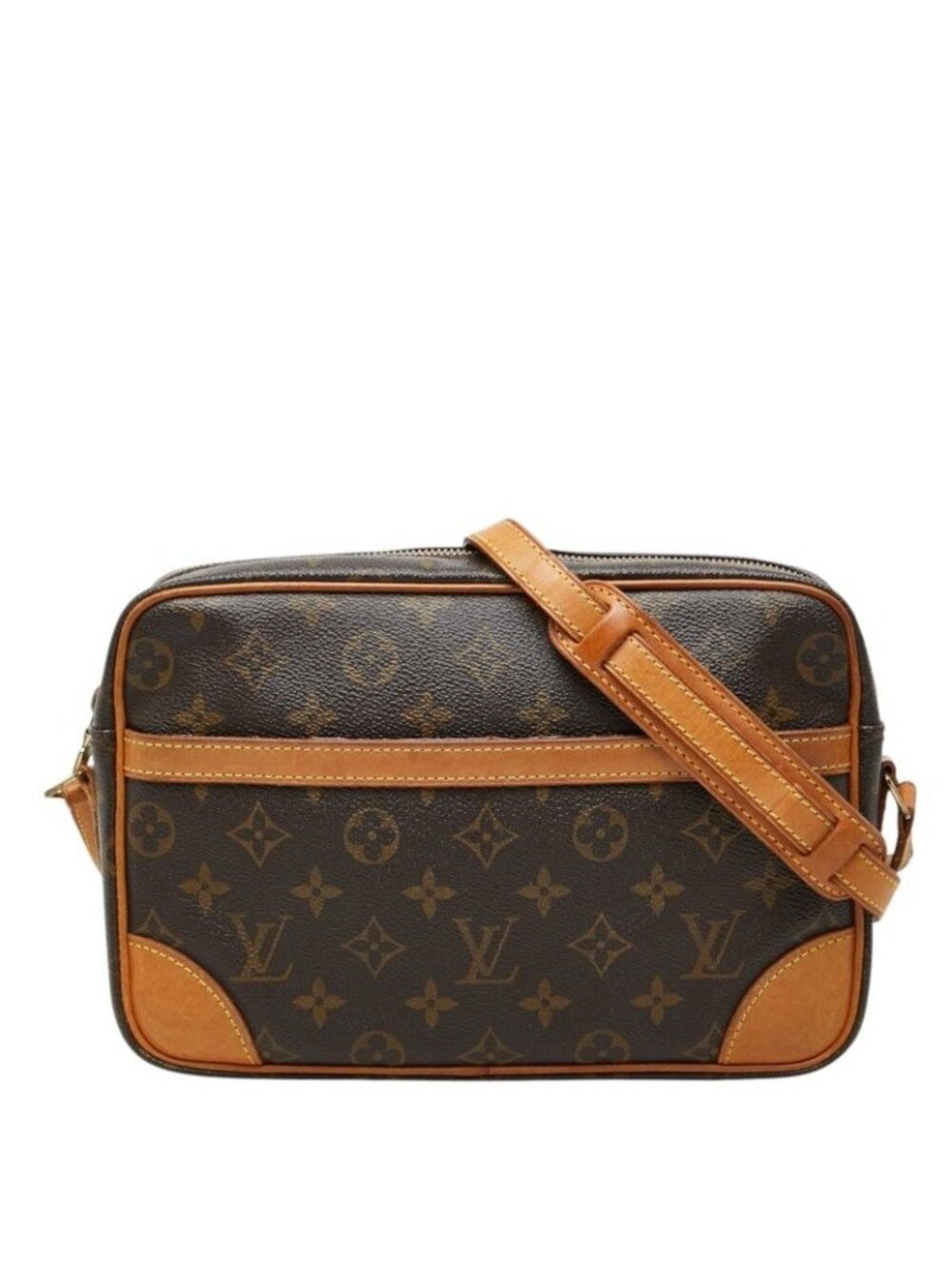 Louis Vuitton Monogram Trocadero 27 Crossbody Shoulder Bag Brown Leather